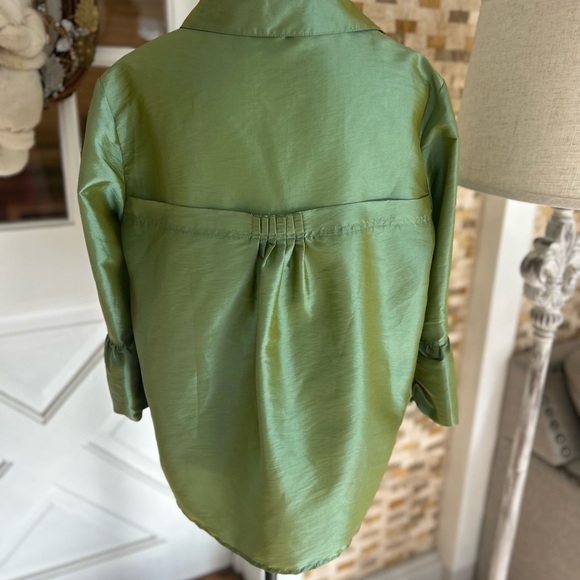 Agora Shimmering Olive Blouse - Picture 3 of 10